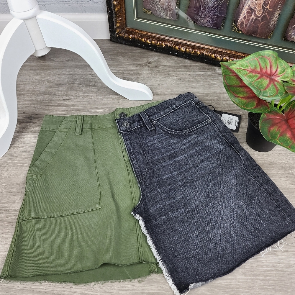 HUDSON Los Angeles Jeans Split Denim Skirt